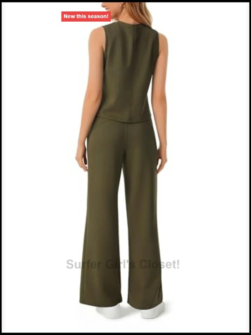 Women's 2 Piece Lounge Set - Sleeveless Crop Top & Wide Leg Pants